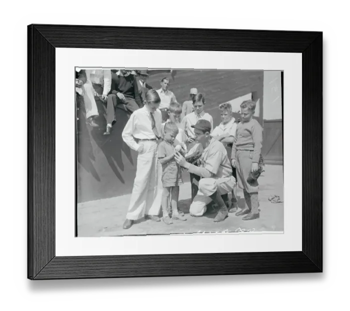 Framed Print : Schoolboy Rowe Giving Lesson to Young Fans Framed Print : Schoolboy Rowe Giving Lesson to Young Fans