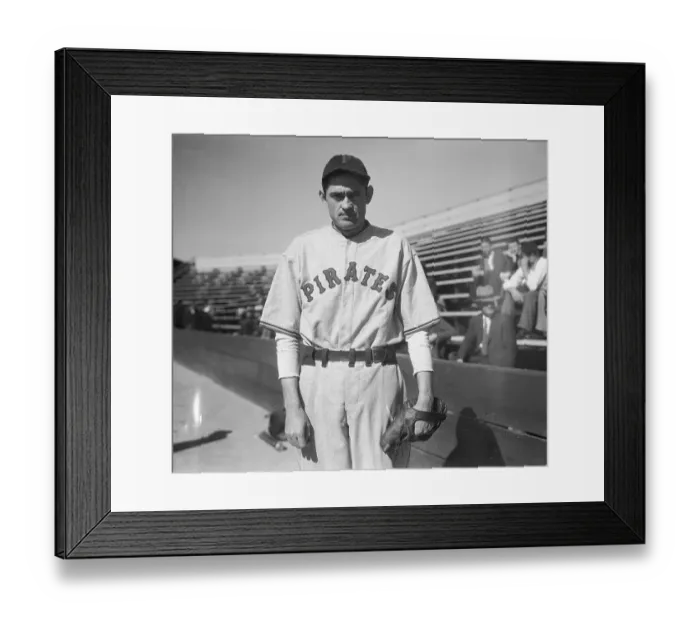 Framed Print : Baseball Player Guy Bush Posing Near Stands