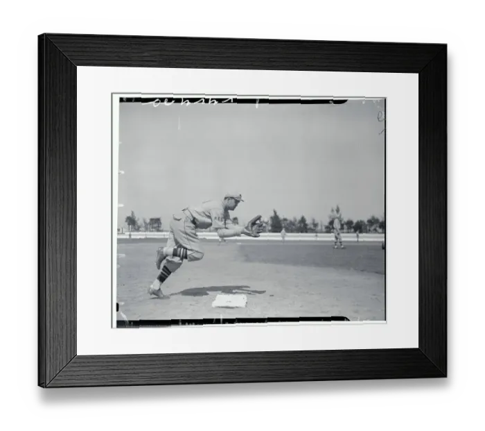 Framed Print : Lew Riggs Catching a Ball at Third Framed Print : Lew Riggs Catching a Ball at Third