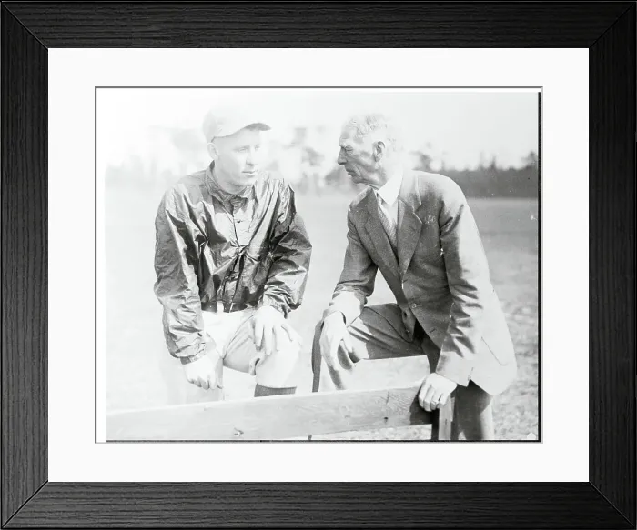 Framed Print : Johhny Marcum Talking with Connie Mack Framed Print : Johhny Marcum Talking with Connie Mack