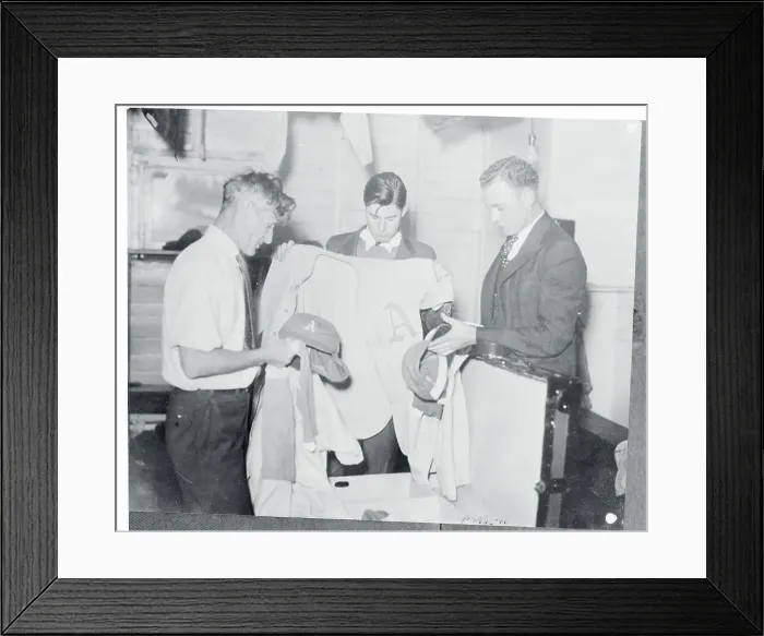 Framed Print : Philadelphia Athletics Receiving Their Uniforms Framed Print : Philadelphia Athletics Receiving Their Uniforms