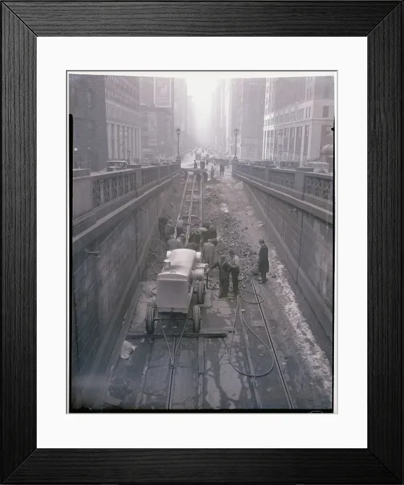 Framed Print : View of Trolley Tunnel Under Construction Framed Print : View of Trolley Tunnel Under Construction