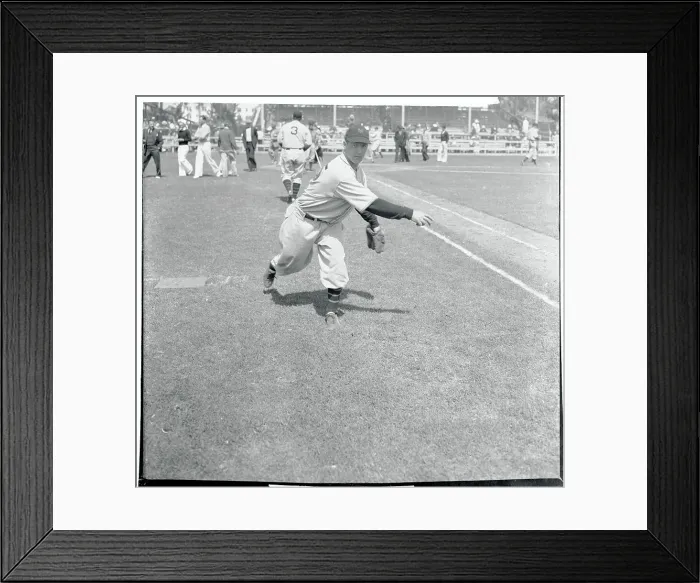 Framed Print : Leon W. Chagnon in Pitching Position Framed Print : Leon W. Chagnon in Pitching Position