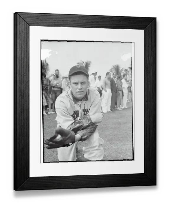 Framed Print : Baseball Player Clydell Castleman Posing in Uniform Framed Print : Baseball Player Clydell Castleman Posing in Uniform