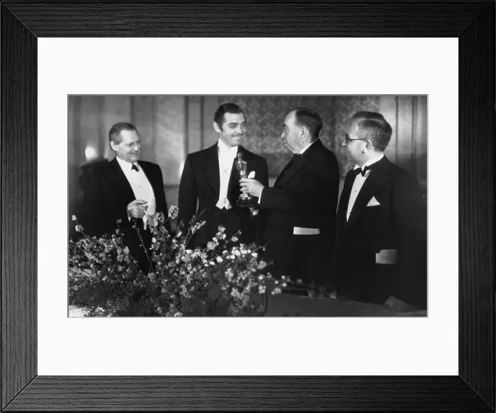 Framed Print : Clark Gable Being Given Oscar Statuette Framed Print : Clark Gable Being Given Oscar Statuette