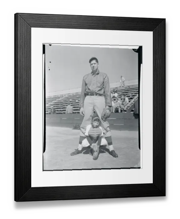 Framed Print : Baseball Player Jim Weaver Posing With Young Boy Framed Print : Baseball Player Jim Weaver Posing With Young Boy