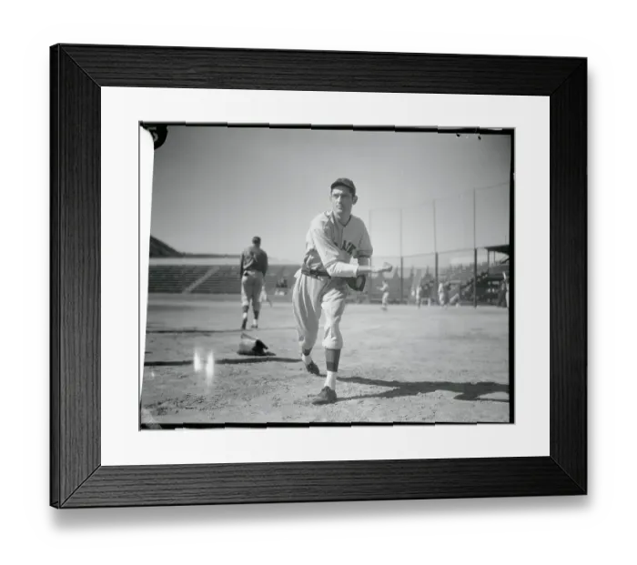 Framed Print : Guy Bush Practicing at Baseball Camp Framed Print : Guy Bush Practicing at Baseball Camp