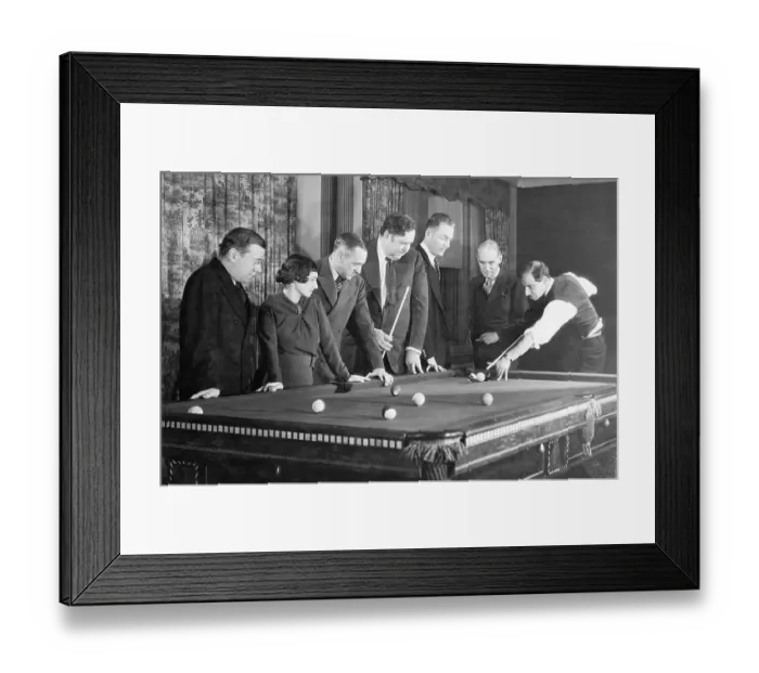 Framed Print : Group Watches Man Play Billiards Framed Print : Group Watches Man Play Billiards