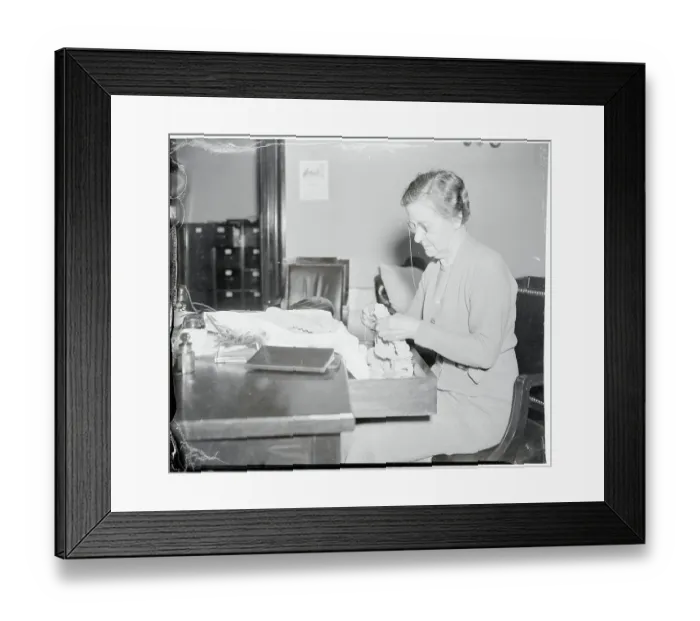 Framed Print : Mrs. John Nance Garner Knitting Framed Print : Mrs. John Nance Garner Knitting