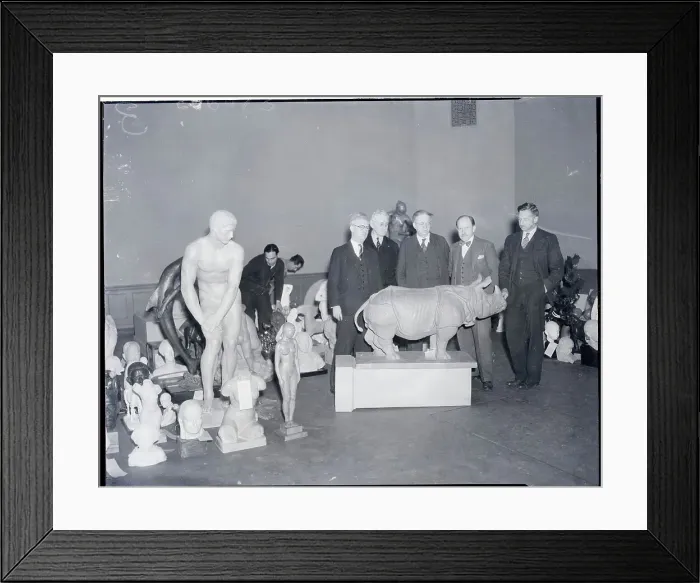 Framed Print : Jury of Selection Examining Sculpture Framed Print : Jury of Selection Examining Sculpture