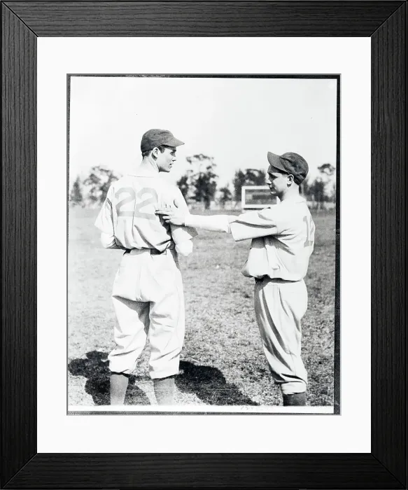 Framed Print : Connie Mack Jr. Helping Sammy Foxx With Baseball Advice Framed Print : Connie Mack Jr. Helping Sammy Foxx With Baseball Advice