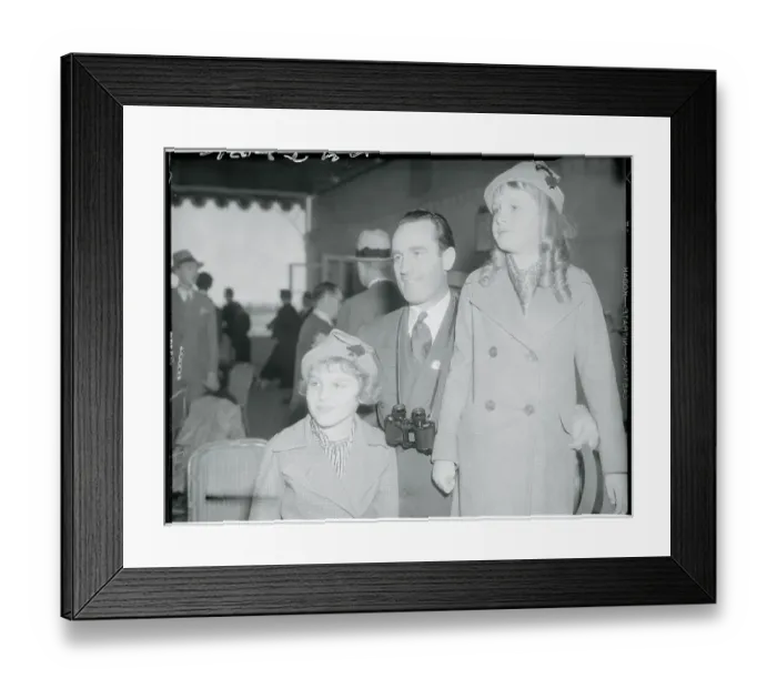 Framed Print : Portrait of Harold Lloyds with His Two Daughters Framed Print : Portrait of Harold Lloyds with His Two Daughters