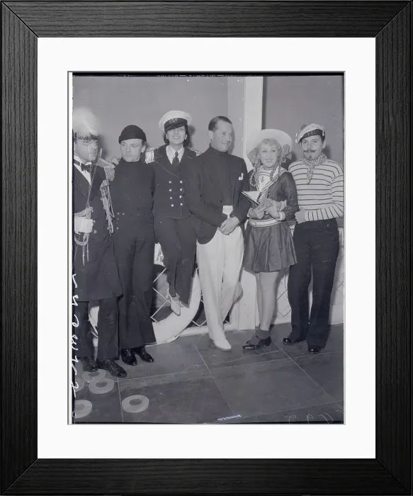 Framed Print : Hollywood Stars Attending Nautical Theme Party Framed Print : Hollywood Stars Attending Nautical Theme Party