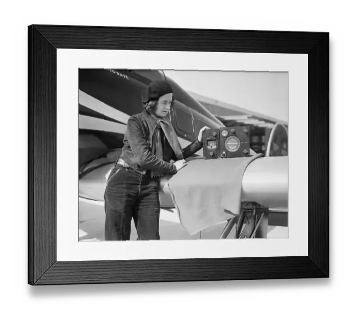 Framed Print : Pilot Laura Ingalls with Aviation Equipment Framed Print : Pilot Laura Ingalls with Aviation Equipment
