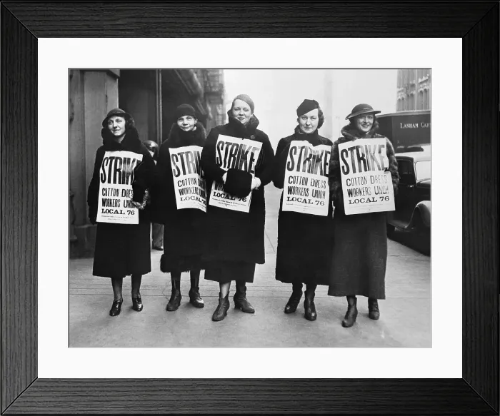 Framed Print : Women Wearing Picket Signs Framed Print : Women Wearing Picket Signs