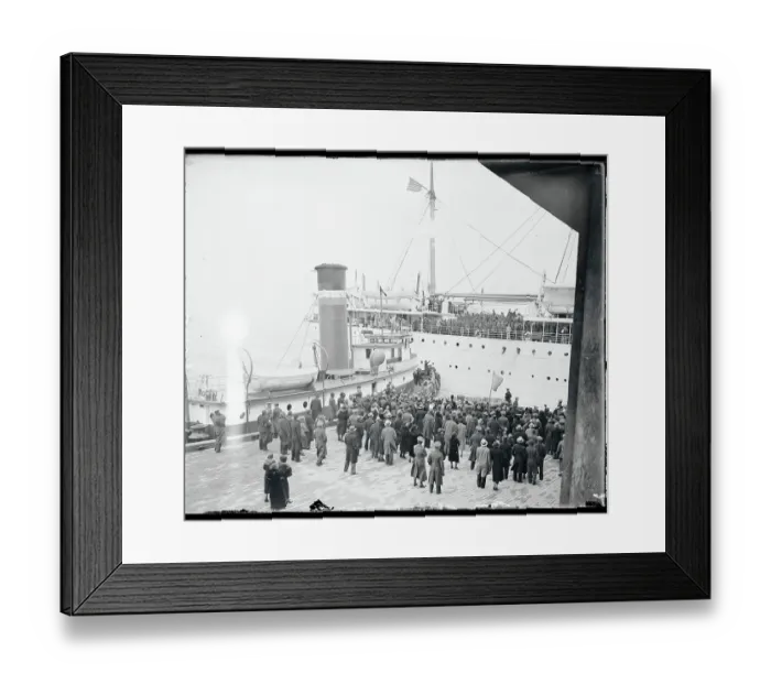 Framed Print : Soldiers Leaving by Ship Framed Print : Soldiers Leaving by Ship