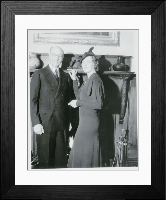 Framed Print : Roy Chapman Andrews with Wilhelmina Christmas Framed Print : Roy Chapman Andrews with Wilhelmina Christmas