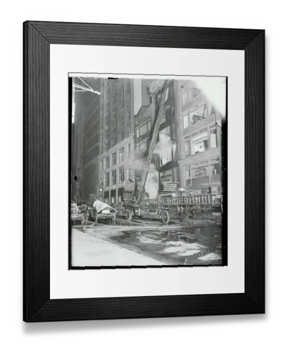 Framed Print : Apartment Building on Fire