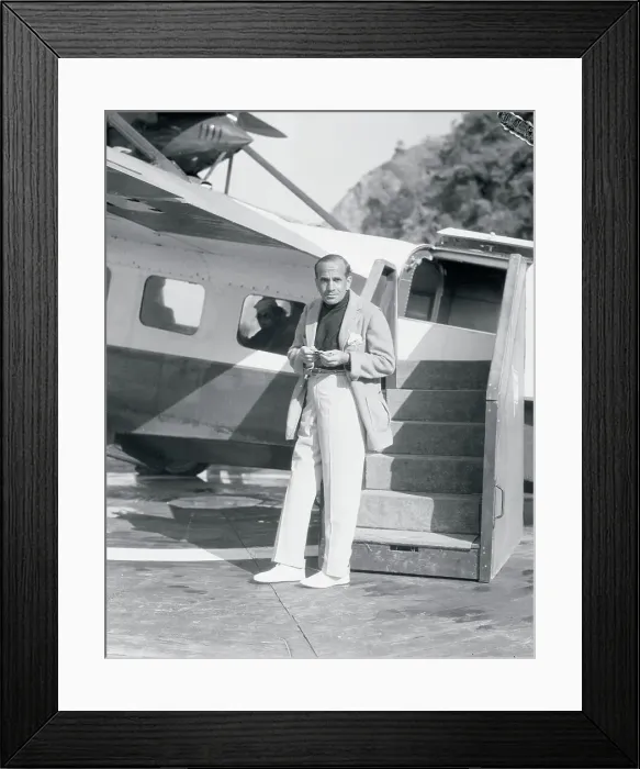 Framed Print : Stage and Screen Star Al Jolson Standing Near Airplane Framed Print : Stage and Screen Star Al Jolson Standing Near Airplane