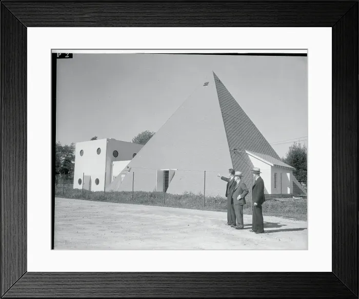 Framed Print : Uniquely Shaped Planetarium Being Observed by Inventors Framed Print : Uniquely Shaped Planetarium Being Observed by Inventors