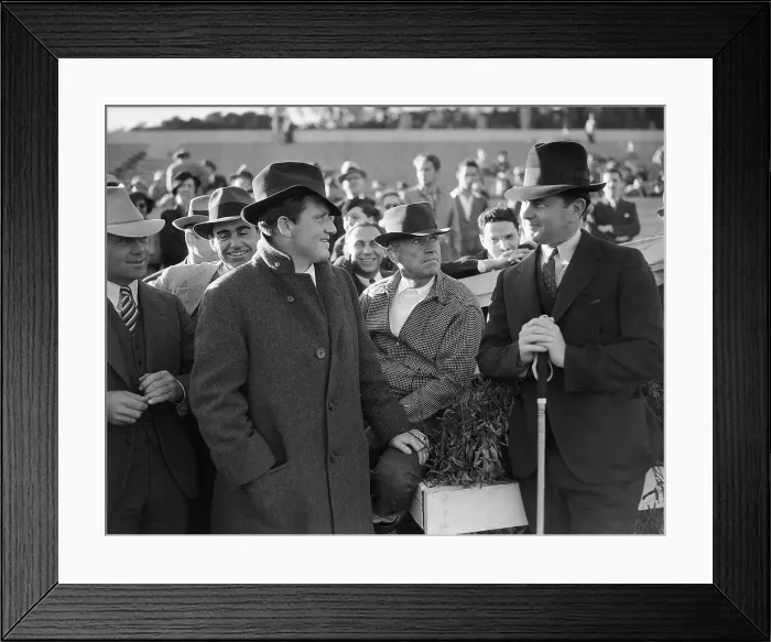 Framed Print : Spencer Tracy Chats with Will Rogers