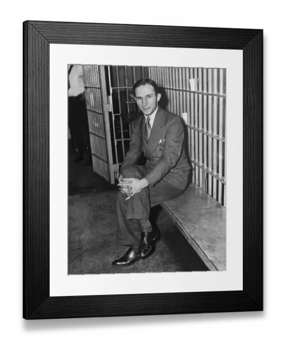 Framed Print : Bruno Hauptmann Seated In Jail Cell