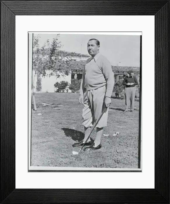 Framed Print : Walter Hagen Poised on the Green With Golf Club
