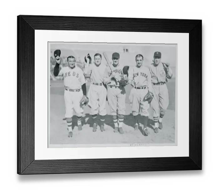 Framed Print : Baseball Greats Posing in Uniforms Framed Print : Baseball Greats Posing in Uniforms