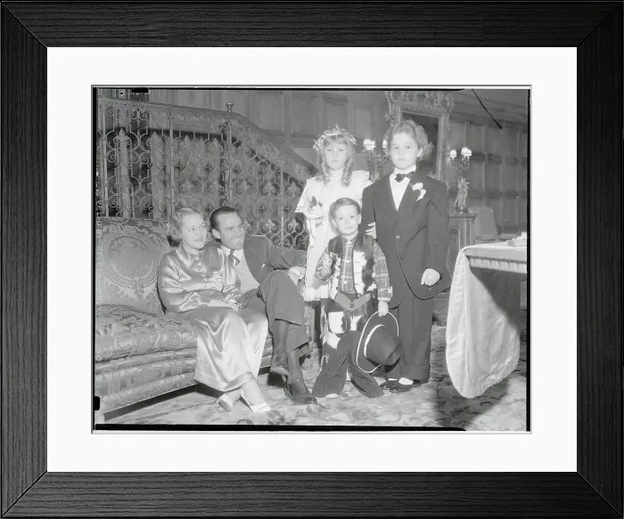 Framed Print : Portrait of Mr. and Mrs. Harold Lloyd With Their Children Framed Print : Portrait of Mr. and Mrs. Harold Lloyd With Their Children
