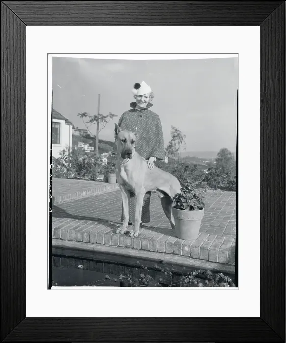 Framed Print : Portrait of Verree Teasdale With Her Dog Framed Print : Portrait of Verree Teasdale With Her Dog