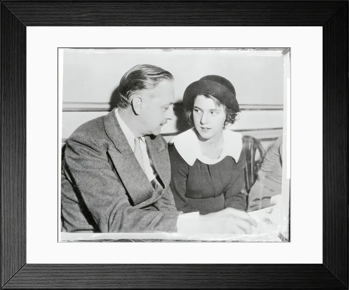Framed Print : John Barrymore Talking to His Daughter Framed Print : John Barrymore Talking to His Daughter