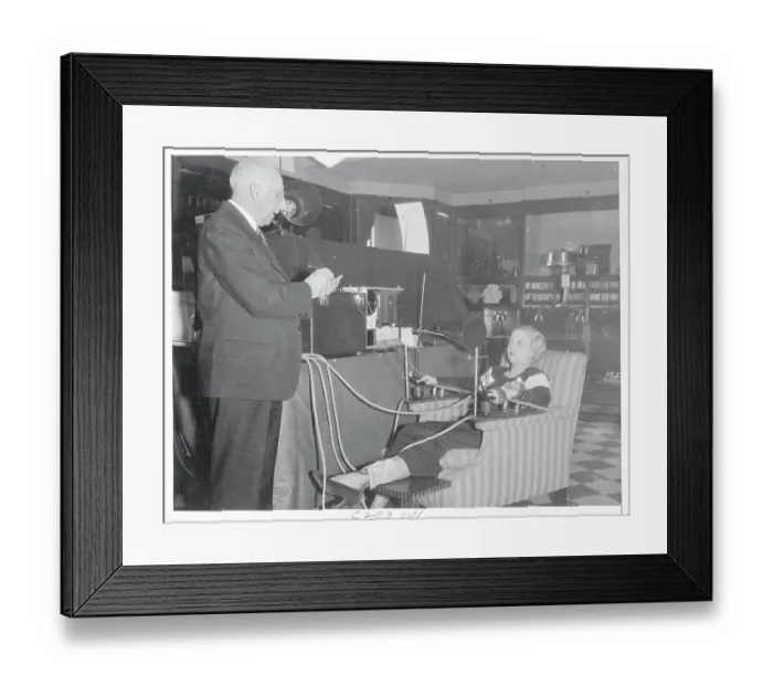 Framed Print : W. C. Wideman Demonstrating Lie Detector Usage Framed Print : W. C. Wideman Demonstrating Lie Detector Usage