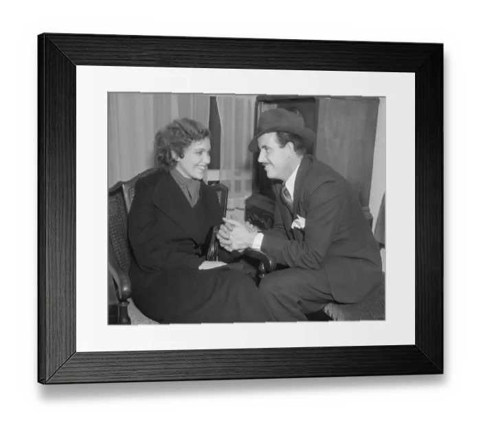 Framed Print : Maxine Doyle Conversing With Gordon Westcott Framed Print : Maxine Doyle Conversing With Gordon Westcott