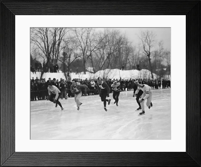 Framed Print : People Competing in a Ice Skating Race Framed Print : People Competing in a Ice Skating Race