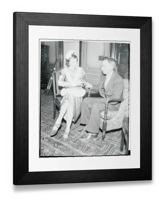 Framed Print : Ovila Dionne Receiving a Manicure Framed Print : Ovila Dionne Receiving a Manicure