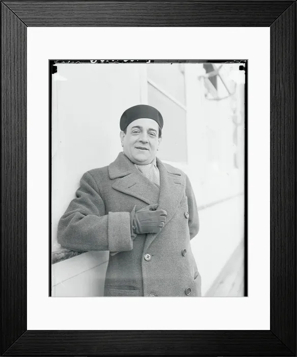 Framed Print : Opera Singer Tito Schipa Posing in Overcoat and Hat Framed Print : Opera Singer Tito Schipa Posing in Overcoat and Hat