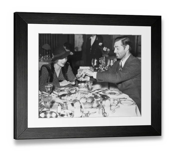 Framed Print : Loretta Young and Clark Gable at Lunch Framed Print : Loretta Young and Clark Gable at Lunch