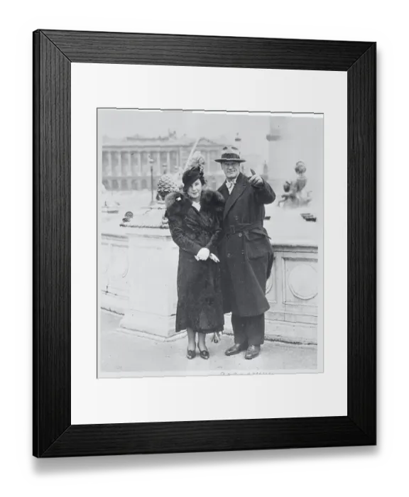 Framed Print : Lou Gehrig and His Wife