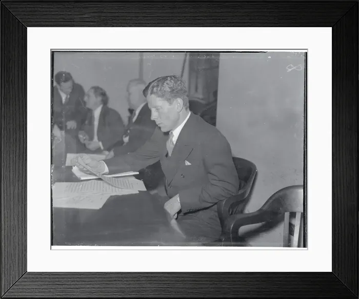 Framed Print : Rudy Vallee Reading Documents Framed Print : Rudy Vallee Reading Documents