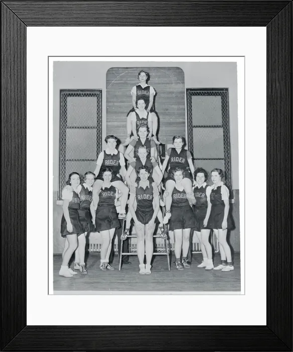 Framed Print : Girl Basketball Team Posing for Camera Framed Print : Girl Basketball Team Posing for Camera