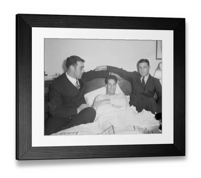 Framed Print : Friends Visiting Art Lasky in Sick Bed Framed Print : Friends Visiting Art Lasky in Sick Bed