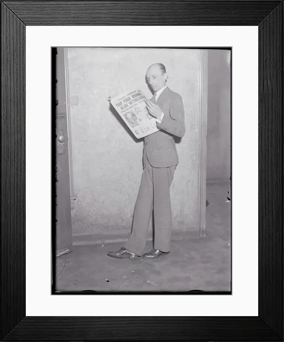 Framed Print : Hauptmann Witness Reading Newspaper Framed Print : Hauptmann Witness Reading Newspaper
