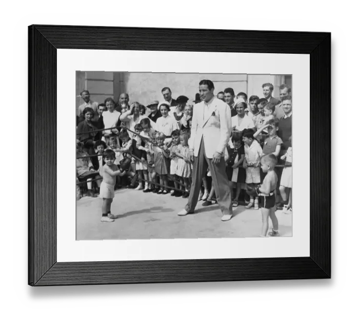 Framed Print : Max Baer Standing in Ring With Small Boys Framed Print : Max Baer Standing in Ring With Small Boys