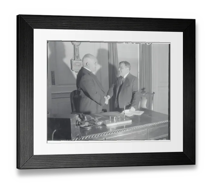 Framed Print : Fiorello LaGuardia and John O'Brien Shaking Hands Framed Print : Fiorello LaGuardia and John O'Brien Shaking Hands