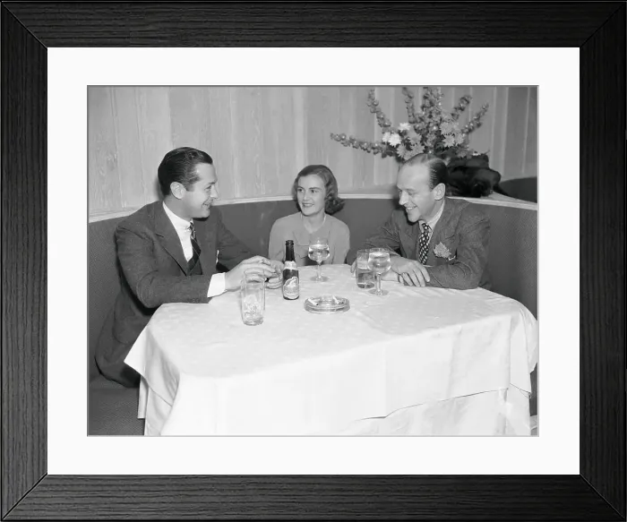 Framed Print : Robert Montgomery Having Dinner With Mr. and Mrs. Fred Astaire Framed Print : Robert Montgomery Having Dinner With Mr. and Mrs. Fred Astaire