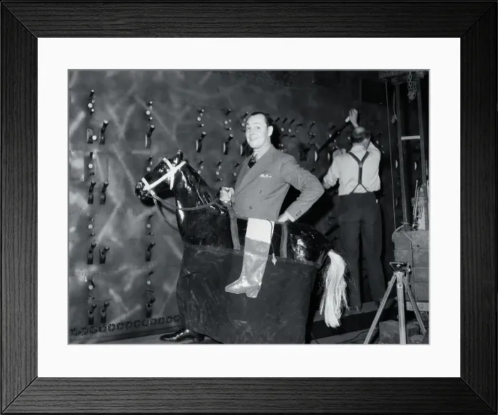 Framed Print : Charles Ray Standing Behind a Fake Horse Framed Print : Charles Ray Standing Behind a Fake Horse
