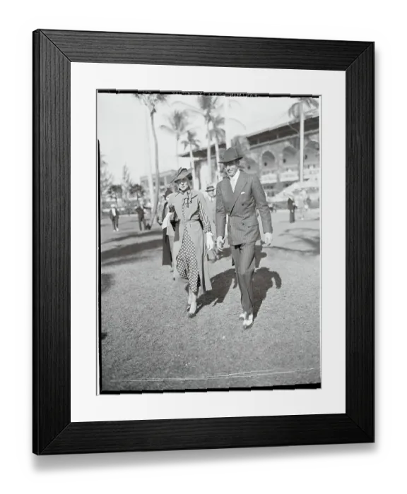 Framed Print : Mrs. Harrison Williams Walking With Thomas Durant Framed Print : Mrs. Harrison Williams Walking With Thomas Durant