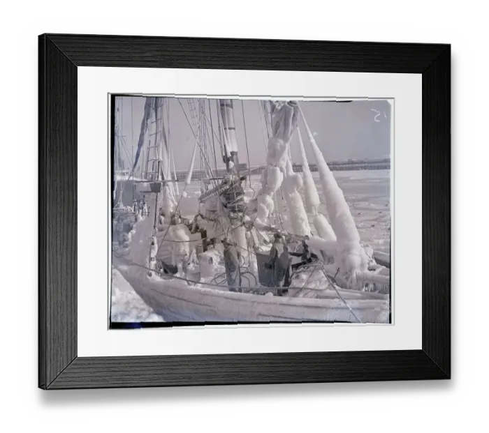 Framed Print : A Schooner Covered in Ice Framed Print : A Schooner Covered in Ice