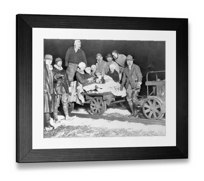 Framed Print : Family Leaving Flood Ravaged Area for Safety Framed Print : Family Leaving Flood Ravaged Area for Safety