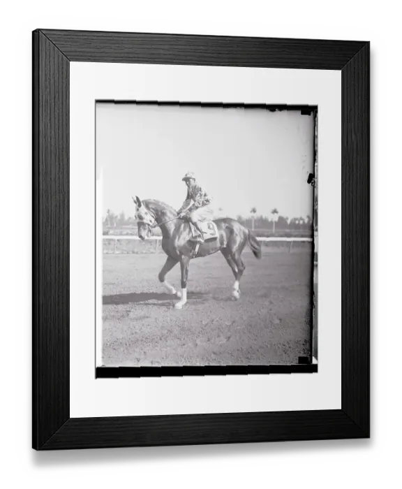 Framed Print : Jockey Riding Horse Around Track Framed Print : Jockey Riding Horse Around Track